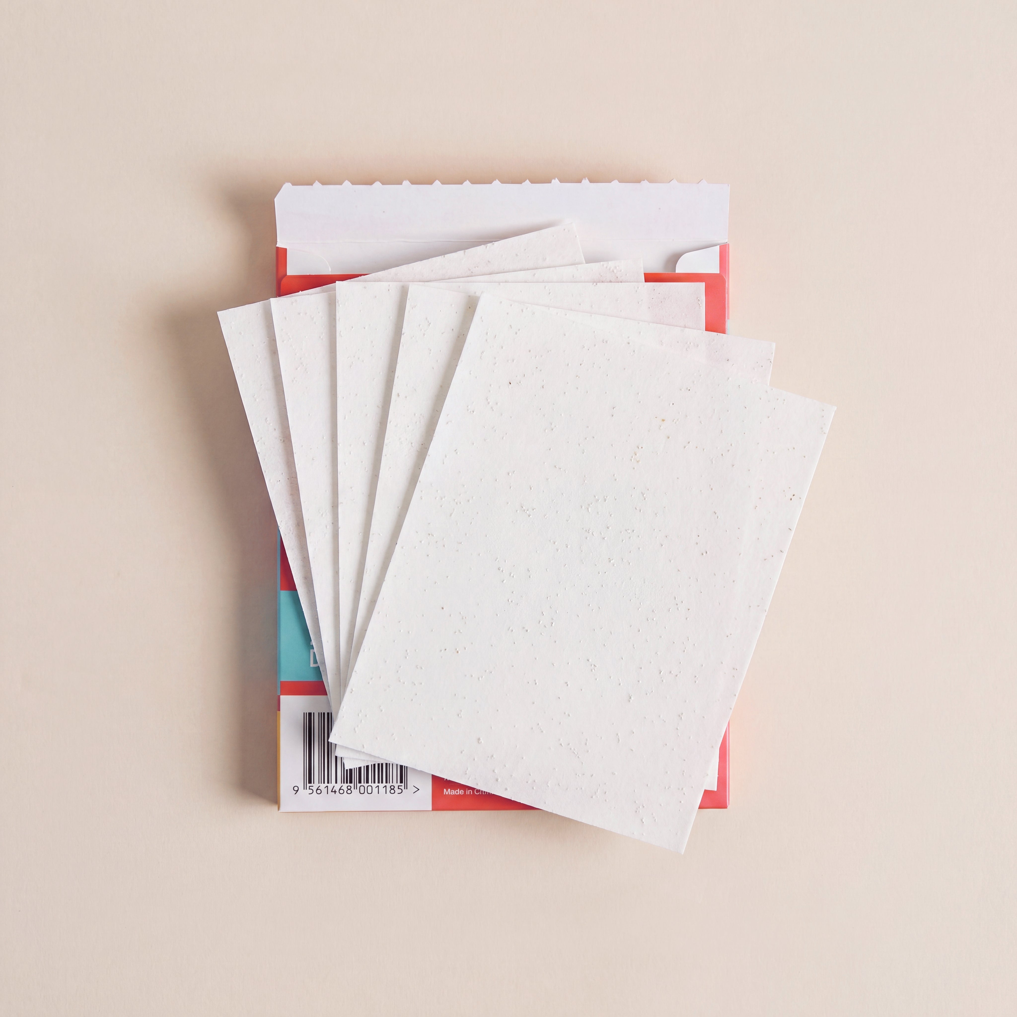 Fresh Feels Zesty Lemon Dishwasher Sheets Proof Pack opened, showing 5 perforated sheets fanned out from the packaging